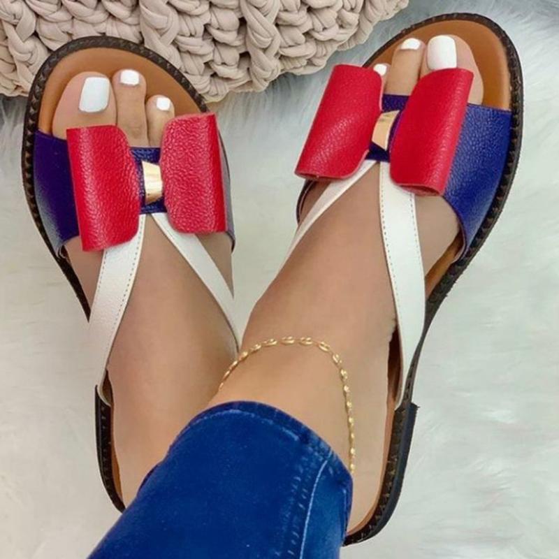 Sandalias de Playa Mujer con Nudo Florales