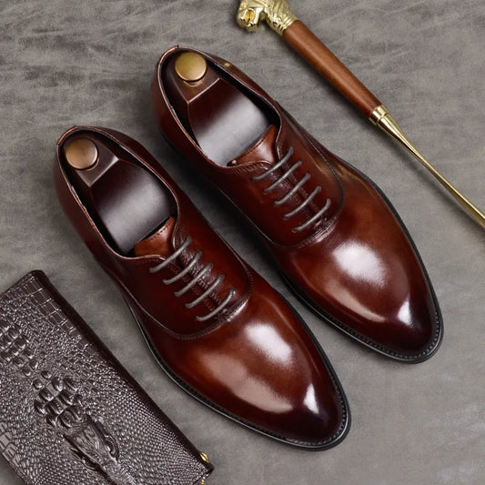 Zapatos Oxford de cuero confortables clásicos hombre - Vestiria