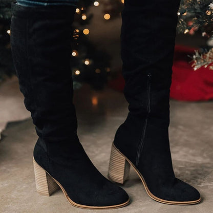 Botas Mujer Altas Tacón Grueso Elegantes