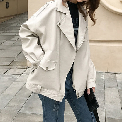 Chaquetas Mujer Cuero Grande Casual