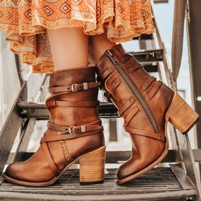 Botas Mujer Piel Sintética Elegantes