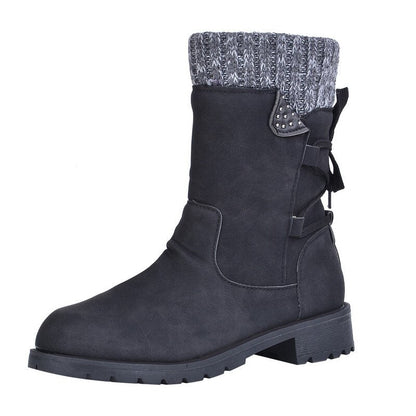 Botas Cuero Estampado Vintage Con Hebilla