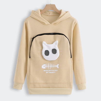 Sudadera Capucha Bolsillo Mascotas Diseño Divertido Mujer