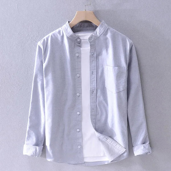 Camisa Hombre Cuello Mao Clásica