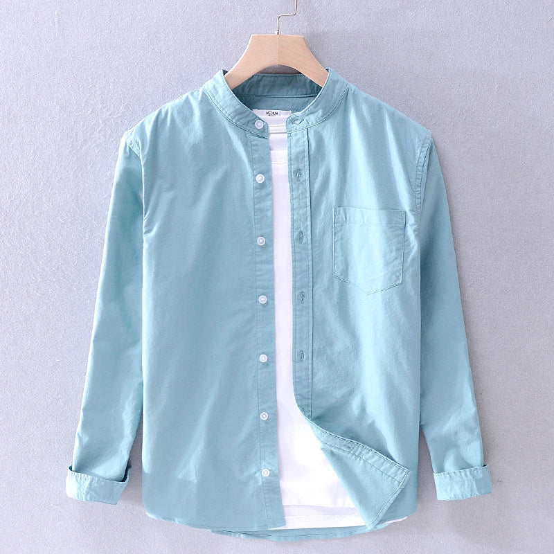 Camisa Hombre Cuello Mao Clásica