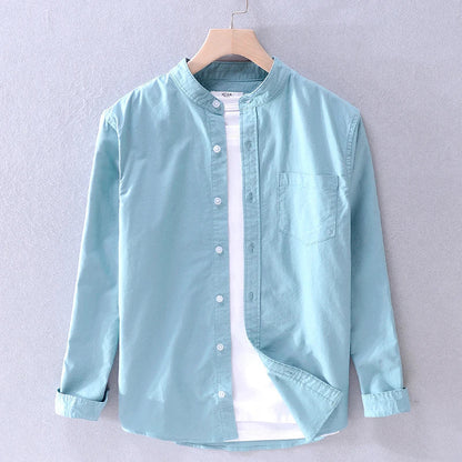 Camisa Hombre Cuello Mao Clásica