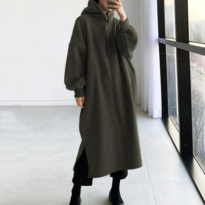 Abrigo Vestido Largo Acogedor Mujer