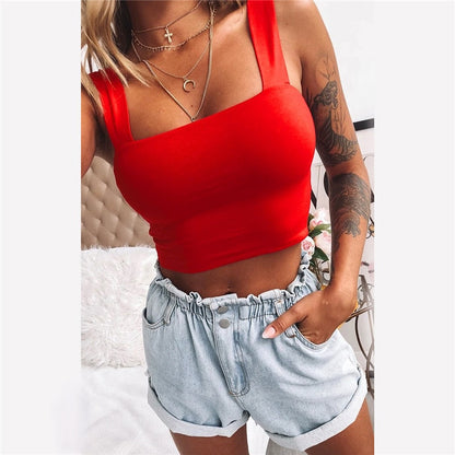 Top de Verano Ligero Escote Cuadrado Mujer