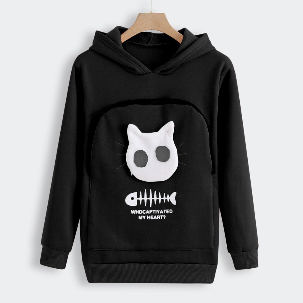Sudadera Capucha Bolsillo Mascotas Diseño Divertido Mujer