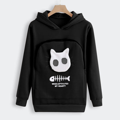 Sudadera Capucha Bolsillo Mascotas Diseño Divertido Mujer