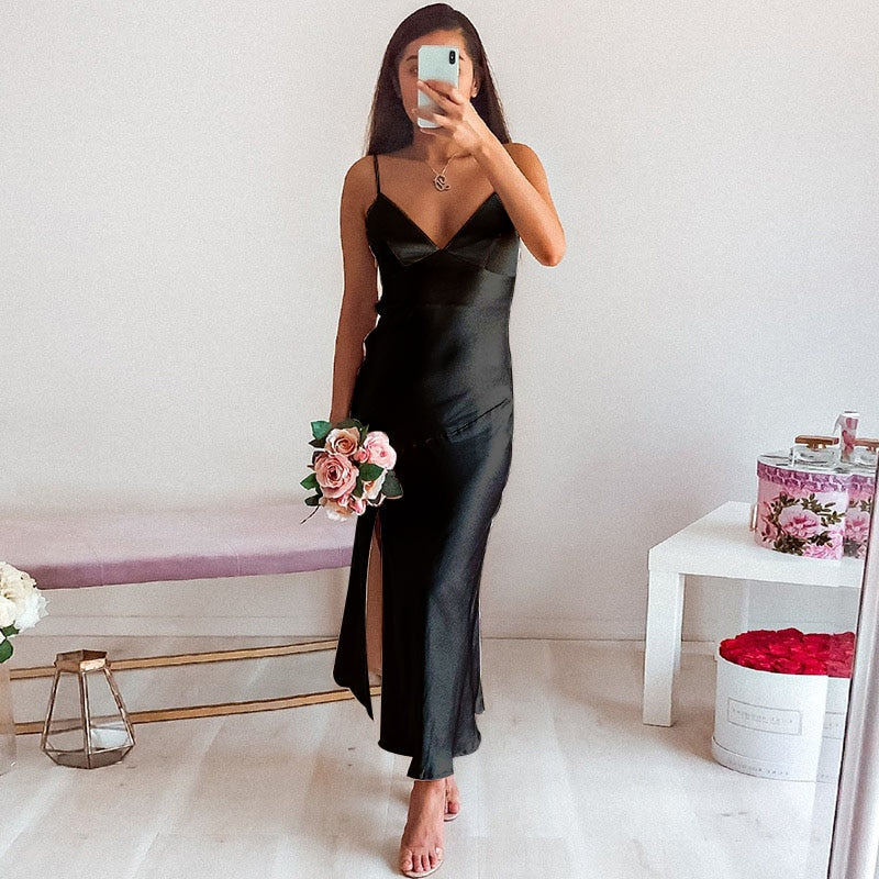 Vestido Noche Verano Mujer Elegante Tobillo - Vestiria