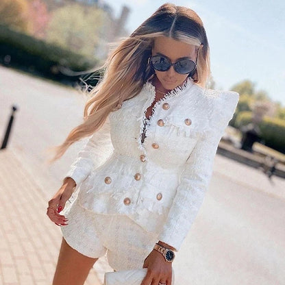 Conjunto Chaqueta Pantalón Corto Mujer Elegante