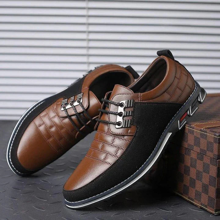 Zapatos cómodos de cuero ortopédicos
