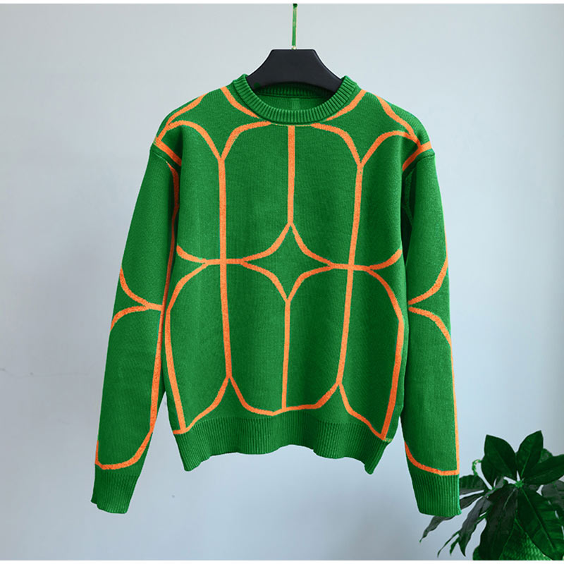Sudadera Geométrica Cuello Redondo Estampada