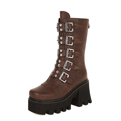 Botas Altas Góticas Mujer Estilo Punk
