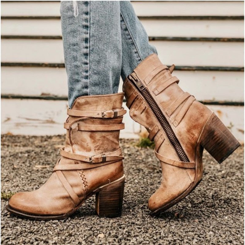 Botas Mujer Piel Sintética Elegantes
