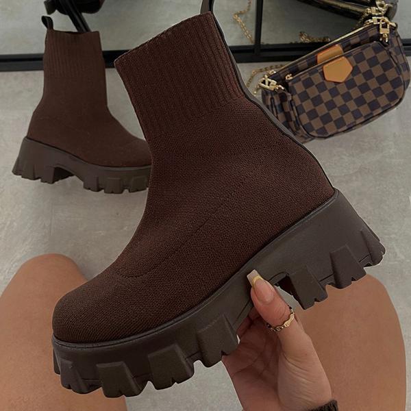 Bota Mujer Alta con Plataforma y Tacón