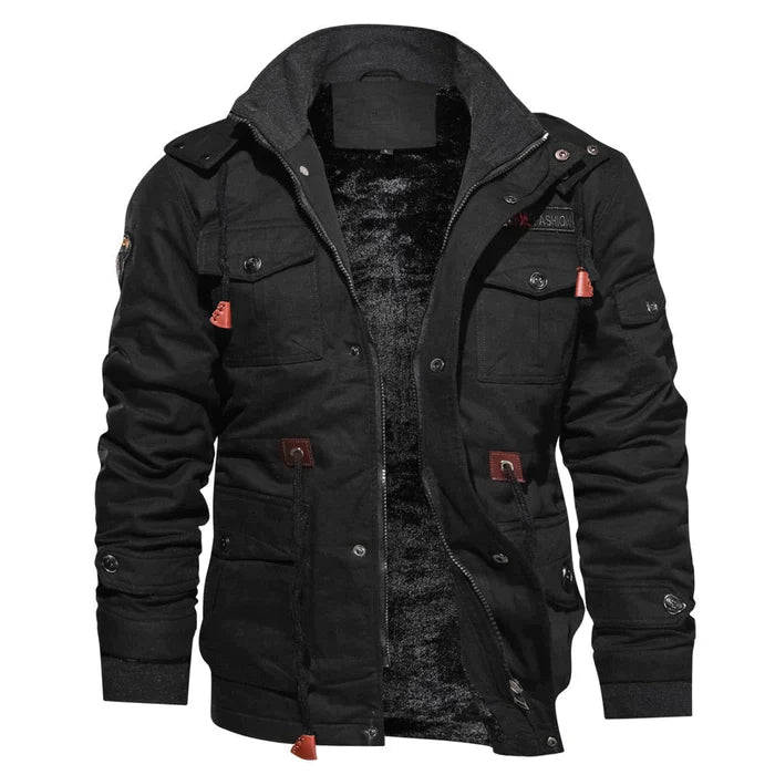 Chaqueta militar para hombre con bolsillos prácticos