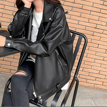 Chaquetas Mujer Cuero Grande Casual