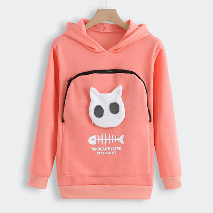 Sudadera Capucha Bolsillo Mascotas Diseño Divertido Mujer