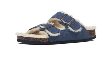 Sandalias Hebilla Pelo Natural