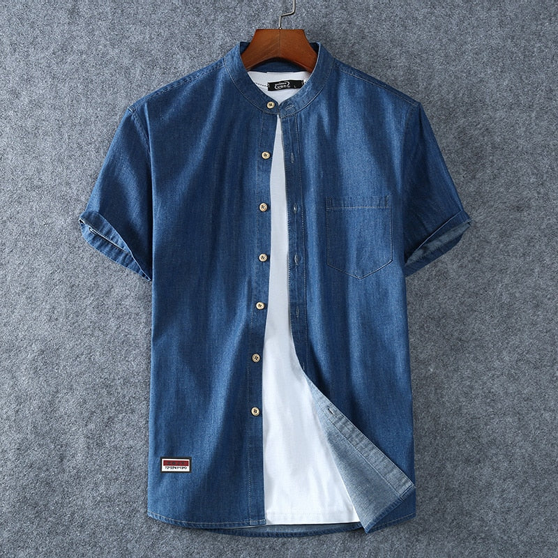 Camisa Jeans Hombre Azul