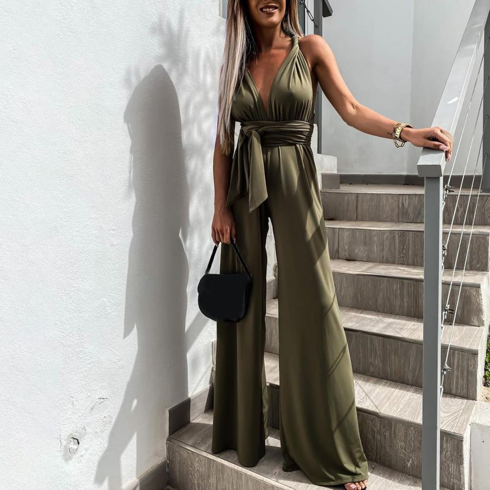 Vestido Mono Ancho Elegante Cruzado
