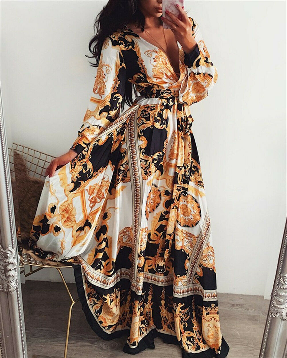 Vestido Floral Elegante Largo Bambo