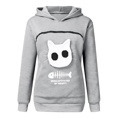 Sudadera Capucha Bolsillo Mascotas Diseño Divertido Mujer