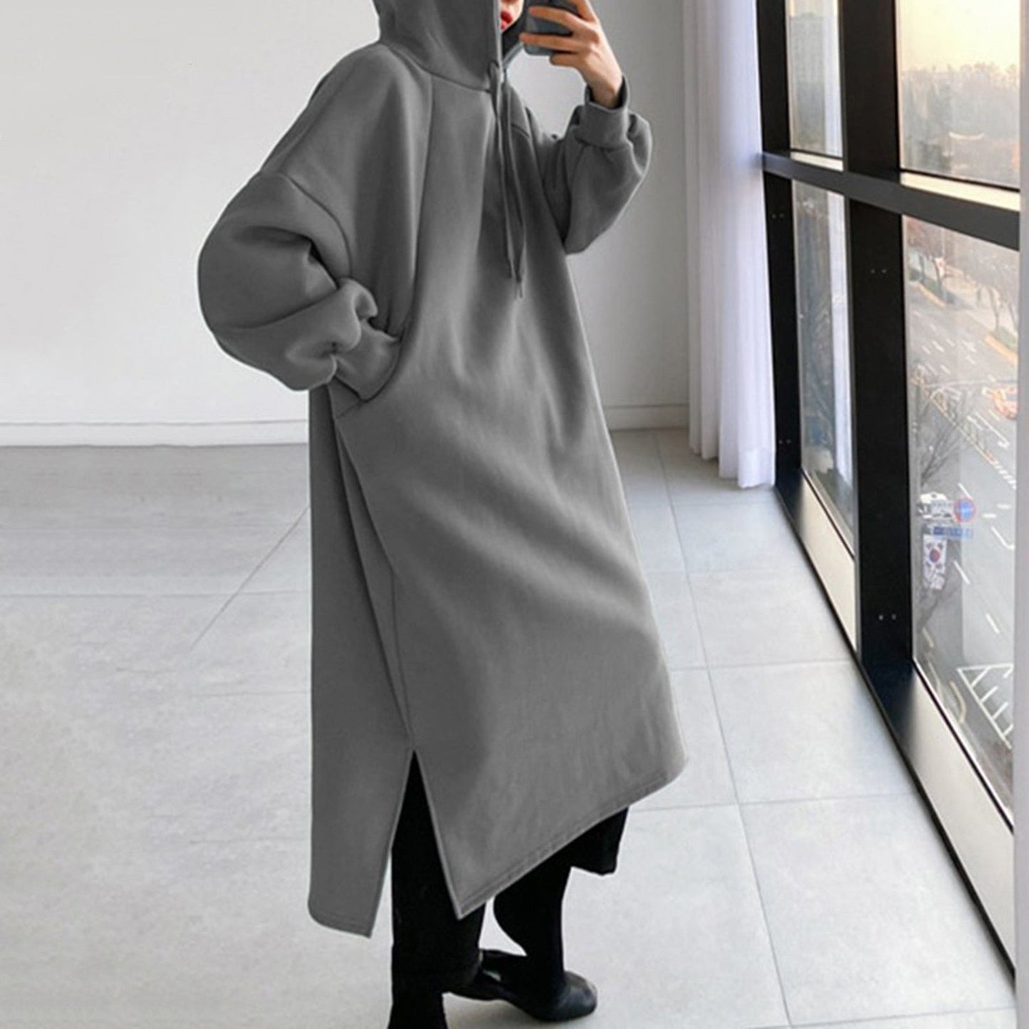 Abrigo Vestido Largo Acogedor Mujer - Vestiria