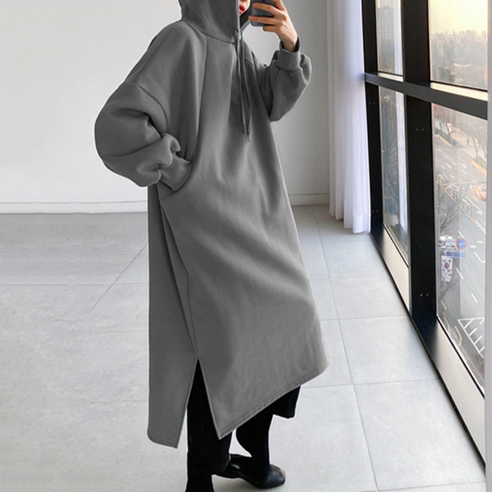 Abrigo Vestido Largo Acogedor Mujer - Vestiria