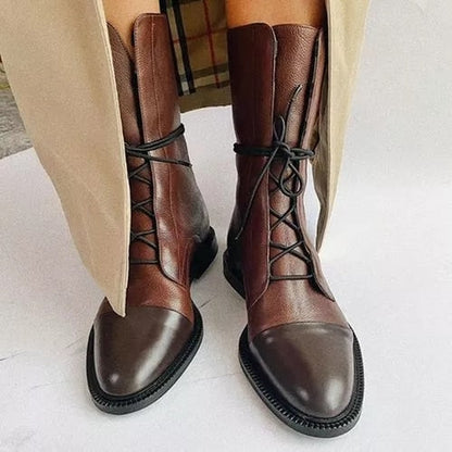 Botas de cuero ajustadas y elegantes