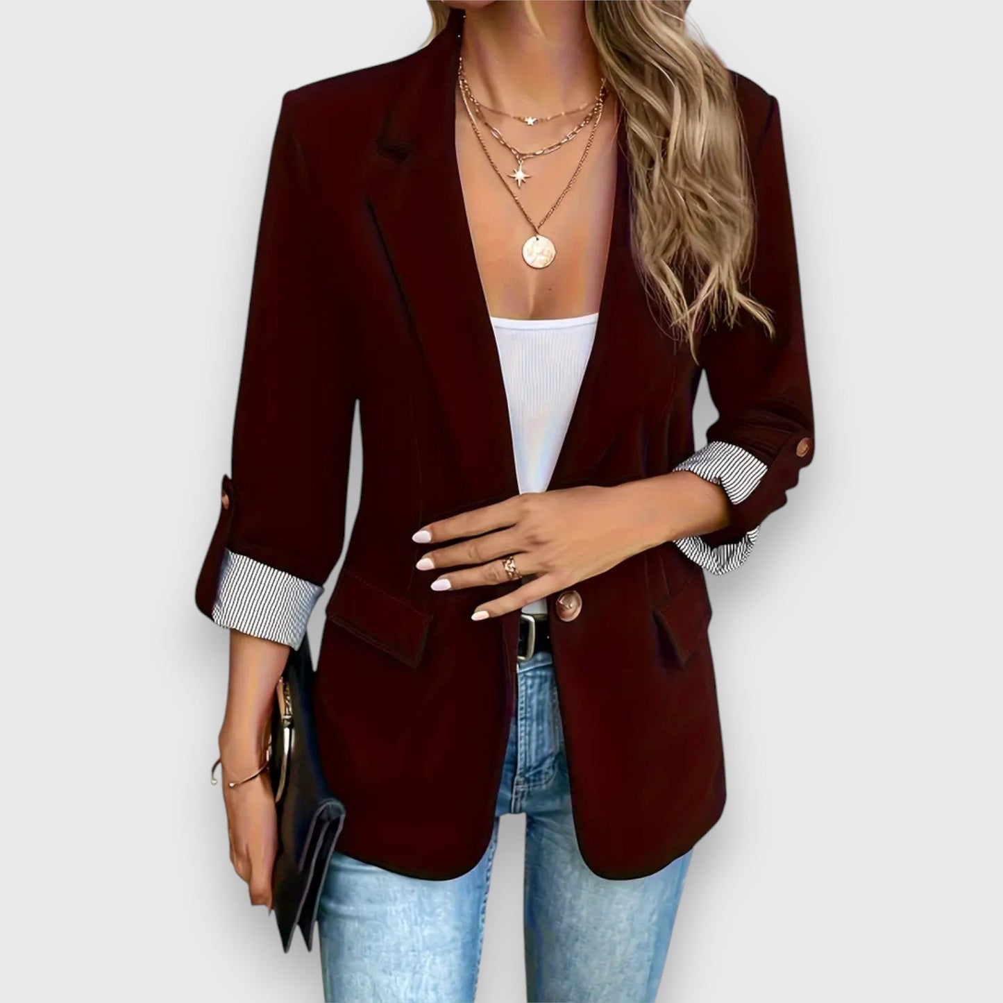Chaquetilla informal de mujer con mangas cortas
