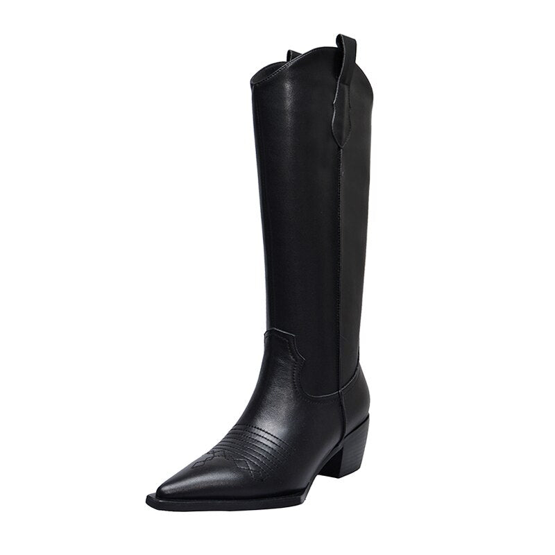 Botas Vaqueras de Mujer con Tacón Ancho - Vestiria