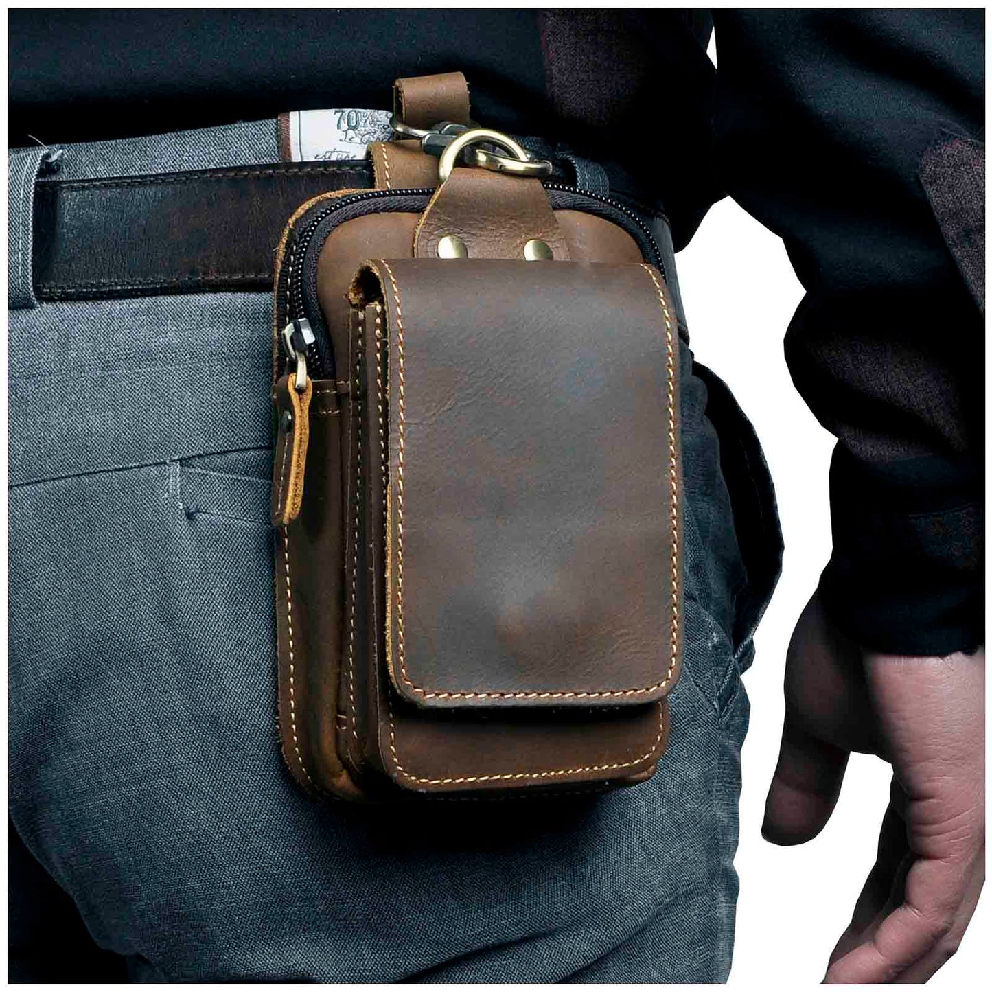 Cinturón de cuero bandolera elegante hombre - Vestiria