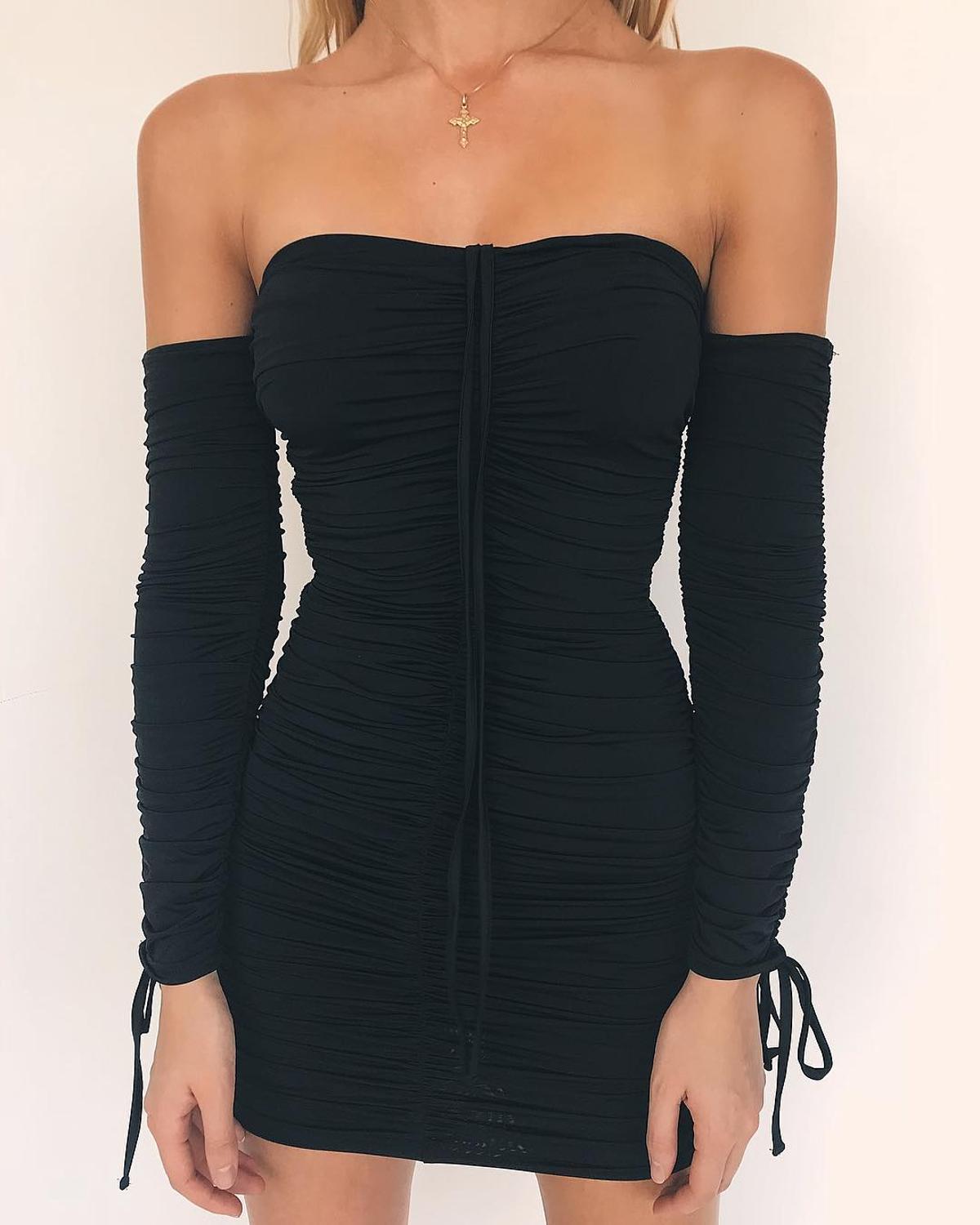 Vestido Bandage Sensual Sin Hombros