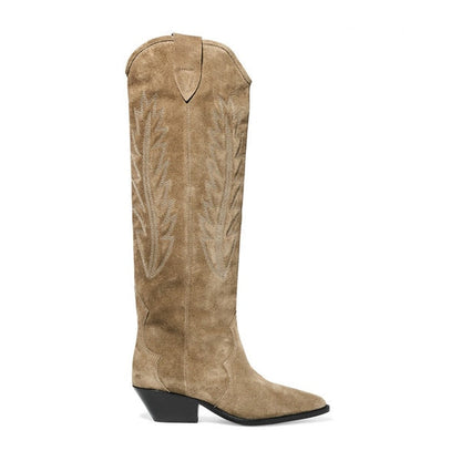 Botas Vaqueras Altas de Piel Decoradas