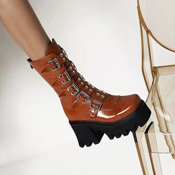 Botas Altas Góticas Mujer Estilo Punk