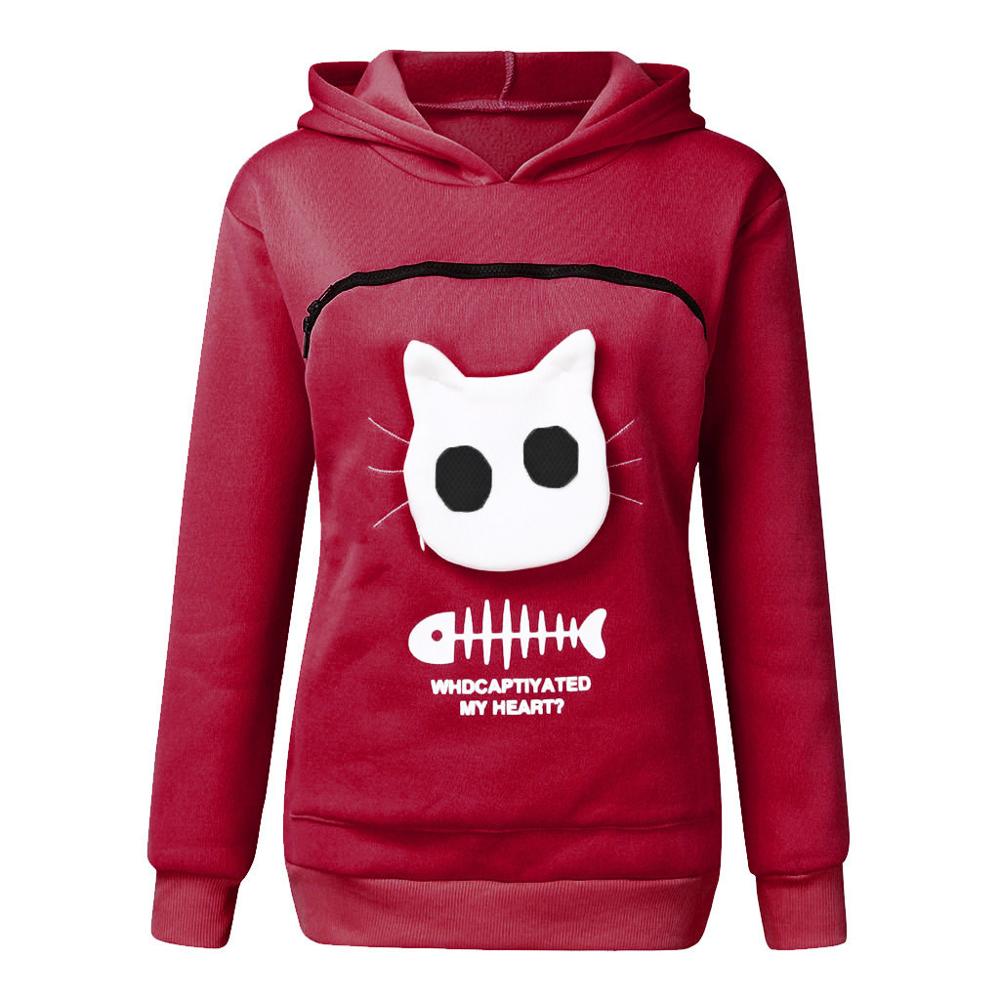 Sudadera Capucha Bolsillo Mascotas Diseño Divertido Mujer