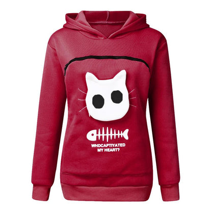 Sudadera Capucha Bolsillo Mascotas Diseño Divertido Mujer