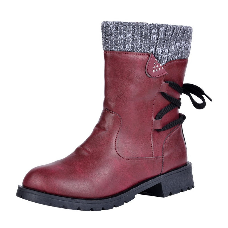 Botas Cuero Estampado Vintage Con Hebilla