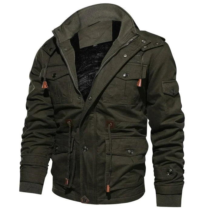 Chaqueta militar para hombre con bolsillos prácticos