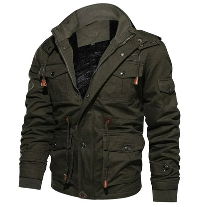 Chaqueta militar para hombre con bolsillos prácticos