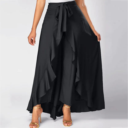 Maxifalda Elegante con Volante Floral - Vestiria