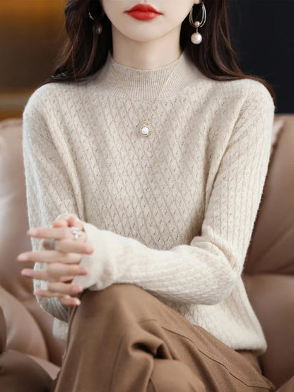 Jersey Femenino Manga Larga Cuello Alto - Vestiria