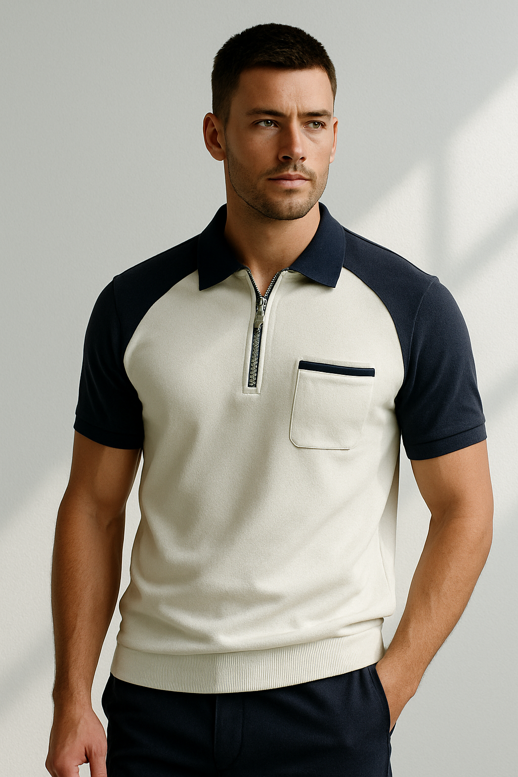 Polo ajustado hombre elegante moderno - Vestiria