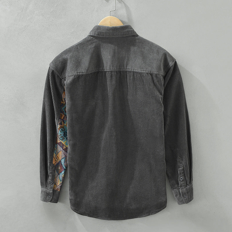 Camisa Hombre Pana Cuello Alto Abotonada - Vestiria