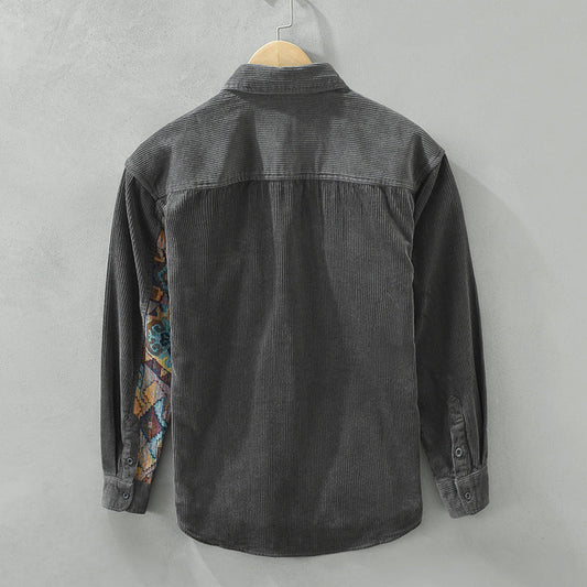 Camisa Hombre Pana Cuello Alto Abotonada - Vestiria