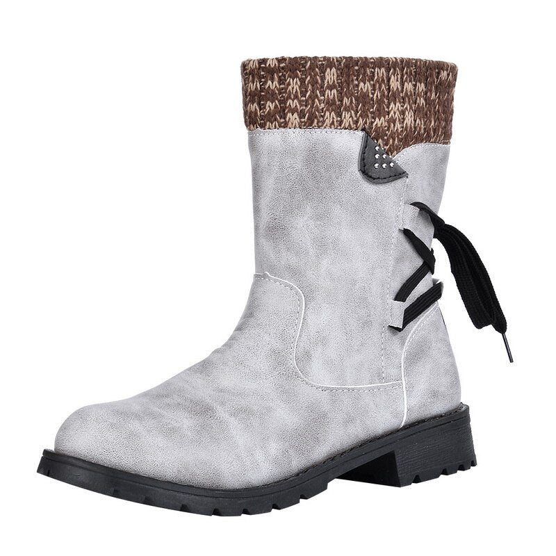 Botas Cuero Estampado Vintage Con Hebilla