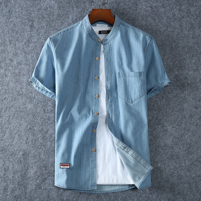 Camisa Jeans Hombre Azul